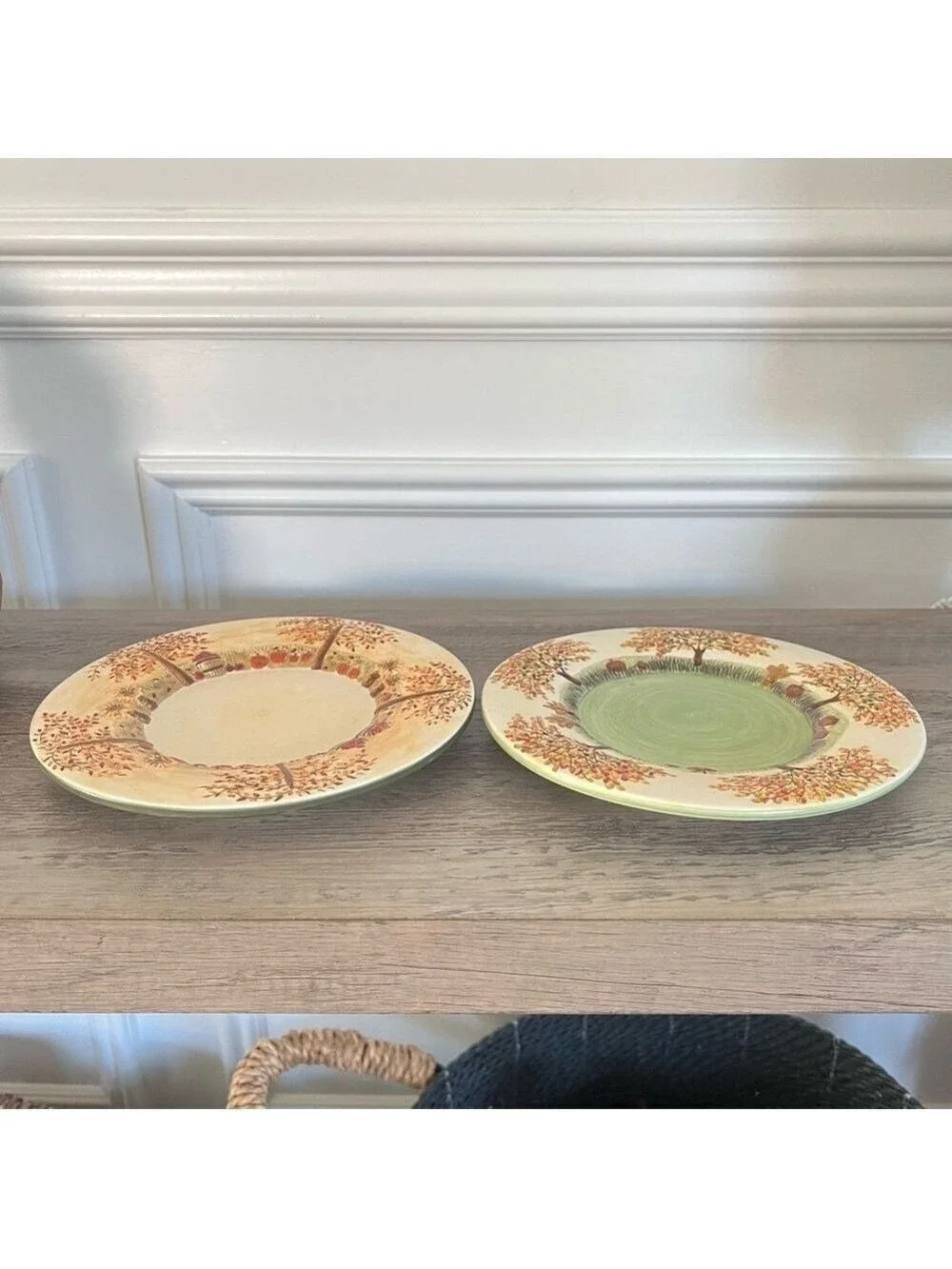 Yankee Candle Retired Autumn Harvest Halloween Candle Plates/Candle Holder